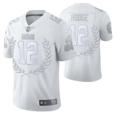 Cleveland Browns #12 KhaDarel Hodge Vapor Limited White Platinum Jersey