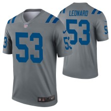 Men Darius Leonard Indianapolis Colts Jersey Gray Inverted Legend Edition