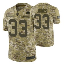 Green Bay Packers #33 Aaron Jones Camo Limited 2018 Salute To Service Jersey Men