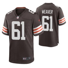 Men Cleveland Browns Curtis Weaver #61 Game Brown 2020 Jersey