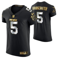 Men Carolina Panthers Teddy Bridgewater Golden Edition Black Elite Jersey