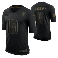 Chicago Bears #10 Mitchell Trubisky Black 2020 Salute To Service Limited Jersey