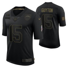 Los Angeles Chargers Jalen Guyton #15 Black 2020 Salute To Service Limited Jersey