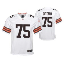 Youth Cleveland Browns Joel Bitonio Game #75 White Jersey