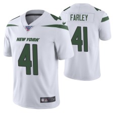 Men New York Jets Matthias Farley White 100th Season Vapor Limited Jersey