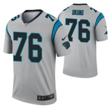 Men Russell Okung Carolina Panthers Jersey Silver Inverted Legend Edition