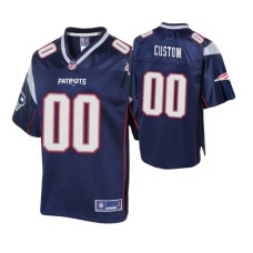 Youth New England Patriots #00 Custom Navy Pro Line Jersey