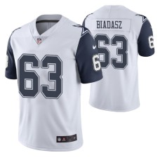 Men Dallas Cowboys Tyler Biadasz 2020 NFL Draft White Vapor Color Rush Limited Jersey