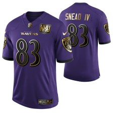 Ravens #83 Willie Snead IV 25th Anniversary Purple Speed Machine Golden Limited Jersey