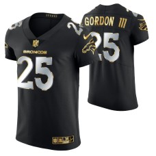 Men Denver Broncos Melvin Gordon III Golden Edition Black Elite Jersey