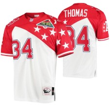 1994 Pro Bowl Buffalo Bills #34 Thurman Thomas White Red AFC Authentic Jersey