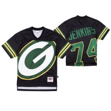 Green Bay Packers #74 Elgton Jenkins Big Face Black Jersey