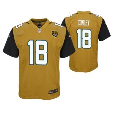 Youth Jaguars Chris Conley Gold Color Rush Game Jersey