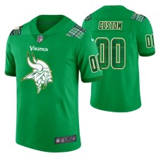 Men Minnesota Vikings Custom Kelly Green St. Patrick Day Jersey