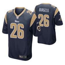 Los Angeles Rams Terrell Burgess Game #26 Navy Jersey