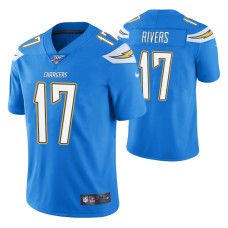 Los Angeles Chargers Philip Rivers Powder Blue 100th Season Vapor Limited Men Jersey