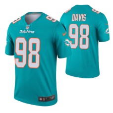 Men Raekwon Davis #98 Miami Dolphins Aqua Legend Jersey