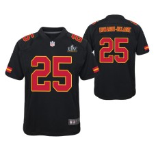 Youth Kansas City Chiefs Clyde Edwards-Helaire Super Bowl LV #25 Black Jersey Game Fashion