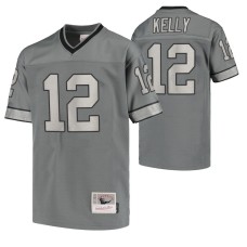 Youth Jim Kelly Buffalo Bills Retired Player Charcoal Metal Replica Jersey