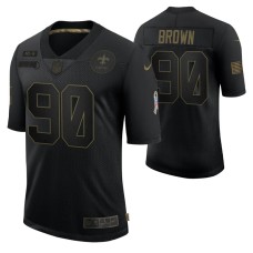 Malcom Brown No. 90 New Orleans Saints Black Salute To Service 2020 Limited Jersey