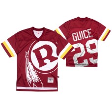 Washington Redskins #29 Derrius Guice Big Face Burgundy Jersey