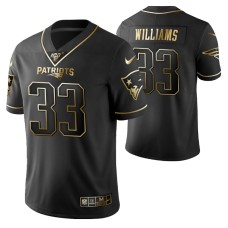 New England Patriots Joejuan Williams 100th Season Jersey Black Gold Logo Edition