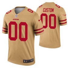 Men Custom San Francisco 49ers Jersey Gold Inverted Legend