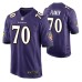 Baltimore Ravens D.J. Fluker Game #70 Purple Jersey