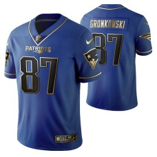 New England Patriots Rob Gronkowski 2019 Father Day Black Golden Edition Jersey Royal