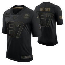 Green Bay Packers #87 Jordy Nelson Black 2020 Salute To Service Retired Limited Jersey