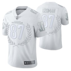 Cincinnati Bengals #87 C.J. Uzomah Vapor Limited White Platinum Jersey