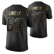 Los Angeles Chargers No. 63 Corey Linsley Golden Limited Black Jersey