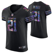 Cleveland Browns Denzel Ward Jersey Golden Edition Holographic Vapor Elite Black