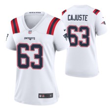 Women New England Patriots Yodny Cajuste #63 Game White Jersey