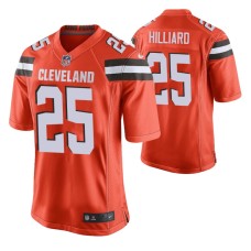 Men Cleveland Browns #25 Dontrell Hilliard Orange Nike Game Jersey