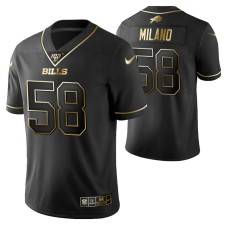 Buffalo Bills Matt Milano 100th Season Jersey Black Gold Logo Edition