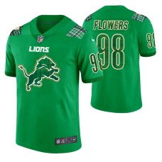 Men Detroit Lions Trey Flowers Kelly Green St. Patrick Day Jersey