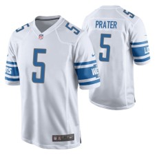 Men Detroit Lions #5 Matt Prater White Nike Game Jersey