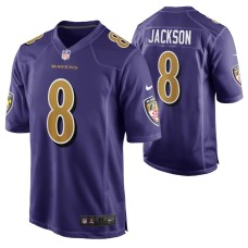 Men Baltimore Ravens Lamar Jackson #8 Game Purple Alternate Jersey