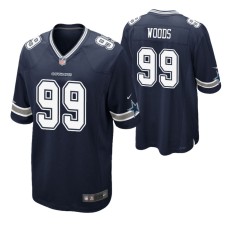 Men Dallas Cowboys #99 Antwaun Woods Navy Nike Game Jersey