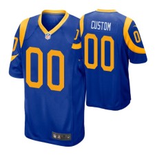 Men Los Angeles Rams #00 Custom Royal Nike Game Jersey