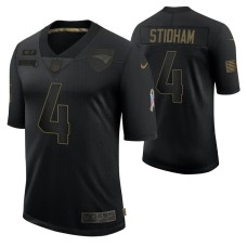 New England Patriots Jarrett Stidham #4 Black Limited 2020 Salute To Service Jersey