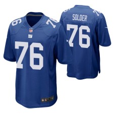 New York Giants #76 Nate Solder Royal Game Jersey