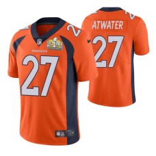 Men Denver Broncos Steve Atwater Super Bowl 50 Patch Orange Vapor Limited Retired Player Jersey