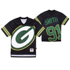 Green Bay Packers #91 Preston Smith Big Face Black Jersey