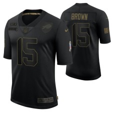 Buffalo Bills #15 John Brown Black 2020 Salute To Service Limited Jersey