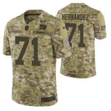 New York Giants #71 Will Hernandez Camo 2018 Salute to Service Jersey Men