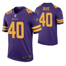 Todd Davis Minnesota Vikings Purple Color Rush Legend Jersey