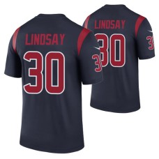 Men No. 30 Phillip Lindsay Houston Texans Navy Color Rush Legend Jersey