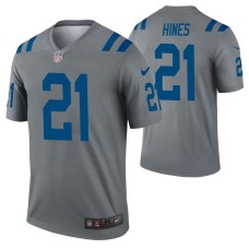 Men Nyheim Hines Indianapolis Colts Jersey Gray Inverted Legend Edition